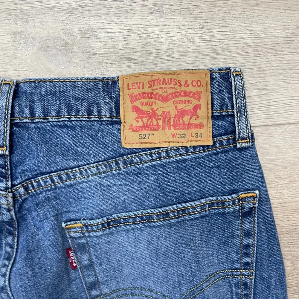 Levi's 527 Slim Bootcut Jeans Mens 32x34 Blue Denim Country Cowboy